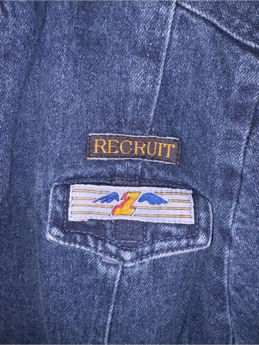 Vintage JetSet Denim Flight Suit Patch Jumpsuit Youth Size 14 80s Retro EUC EA